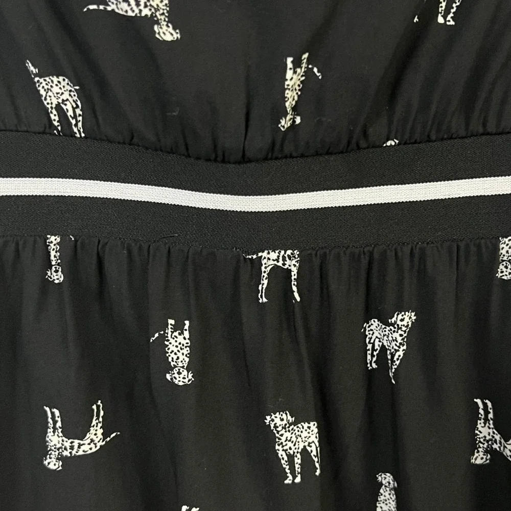 Old Navy Girls Rounder Dress Dalmatian Print Black White Size 6‎ New Fit Flare